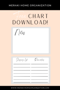 Free Download Notes and shopping list charts