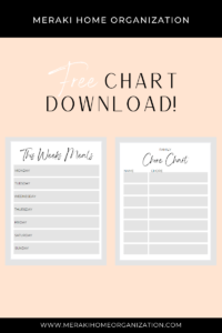 Free Download Weekly Meals and Chore Charts